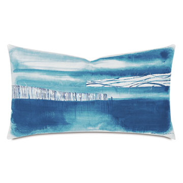 PALETTE HAND PAINTED DECORATIVE PILLOW IN AQUA