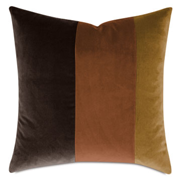 PALETTE VELVET DECORATIVE PILLOW IN RUST