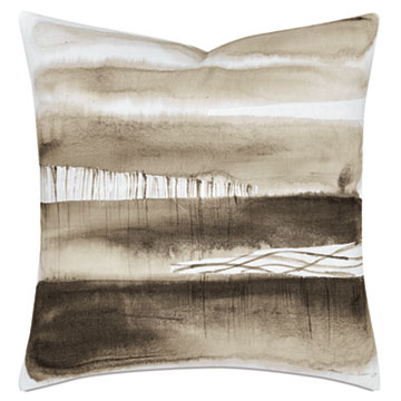 PALETTE HAND PAINTED DECORATIVE PILLOW IN TRUFFLE