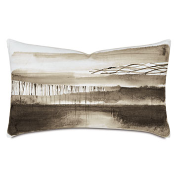 PALETTE HAND PAINTED DECORATIVE PILLOW IN TRUFFLE