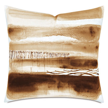 PALETTE HAND PAINTED DECORATIVE PILLOW IN RUST