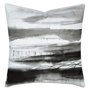 PALETTE HAND PAINTED DECORATIVE PILLOW IN CHARCOAL
