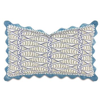 BOQUERONES SCALLOPED DECORATIVE PILLOW IN STORM
