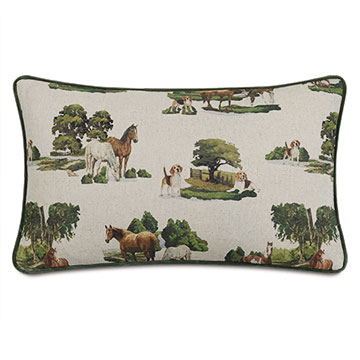 Equestrian Nature Canvas Decorative Pillow