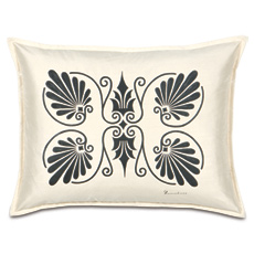 Anthemion Ivory/Black Standard Sham