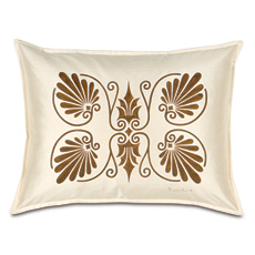 Anthemion Ivory/Brown Standard Sham