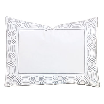 Nicola Embroidered Border Standard Sham in Gray