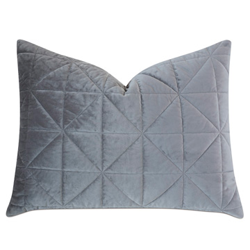 Nova Quilted Velvet Standard Sham in Heather