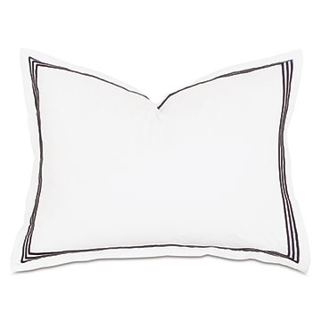 Tessa Satin Stitch Standard Sham in White/Black