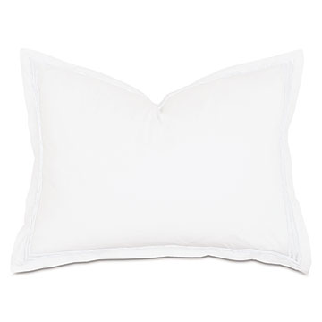 Tessa Satin Stitch Standard Sham in White/White