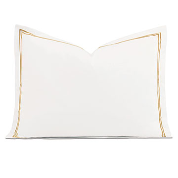 Enzo Satin Stitch Standard Sham in Gold