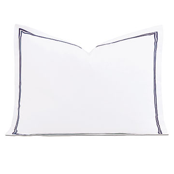 Enzo Satin Stitch Standard Sham in Navy