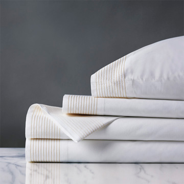 Marsden Satin Stitch Sheet Set in Bisque