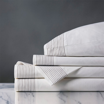 Marsden Satin Stitch Sheet Set in Dove