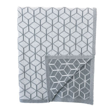 Bond Geometric Knit Throw In Slate