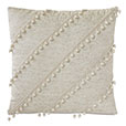 Marceau Diagonal Ball Trim Decorative Pillow