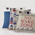 Maritime Grommet Accent Pillow In Blue