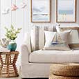 Maritime Hand Painted Yacht Accent Pillow In Ivory