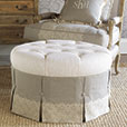 Ledger White Round Ottoman