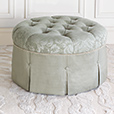 Lourde Celadon Round Ottoman