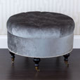 Velda Charcoal Round Ottoman