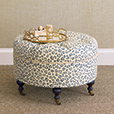 Tabby Sapphire Round Ottoman