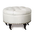 Danae Faux Ostrich Ottoman