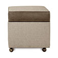 Higgins Leather Trim Storage Ottoman