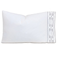 Nicola Embroidered Border Pillowcase in Gray