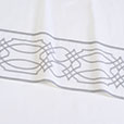 Nicola Embroidered Border Pillowcase in Gray