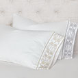 Nicola Embroidered Border Pillowcase in Gray