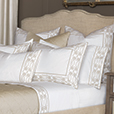 Nicola Embroidered Border Pillowcase in Wheat