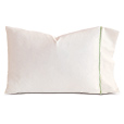 Linea Velvet Ribbon Pillowcase In Ivory & Aloe