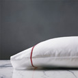 Linea Velvet Ribbon Pillowcase In White & Shiraz