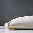 Tessa Satin Stitch Pillowcase in Ivory/Antique