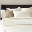 Tessa Satin Stitch Pillowcase in Ivory/Antique