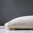 Tessa Satin Stitch Pillowcase in Ivory/Bisque