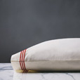 Tessa Satin Stitch Pillowcase in Ivory/Scarlet