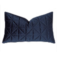 Nova Quilted Velvet Queen Sham in Indigo