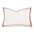 Tessa Satin Stitch Queen Sham in Ivory/Scarlet