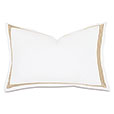 Tessa Satin Stitch Queen Sham in White/Antique