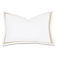 Tessa Satin Stitch Queen Sham in White/Bisque