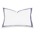 Tessa Satin Stitch Queen Sham in White/Navy