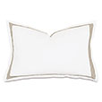 Tessa Satin Stitch Queen Sham in White/Sable