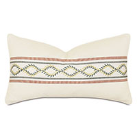 Marguerite Embroidered Tape Decorative Pillow