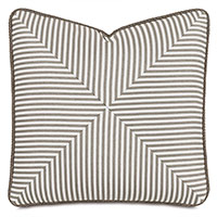 Ahoy Striped Decorative Pillow in Biscotti