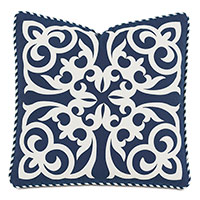 Ahoy Lasercut Decorative Pillow in Navy