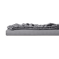 MALAYA GINGHAM FITTED SHEET IN BLACK