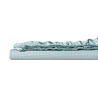 MALAYA GINGHAM FITTED SHEET IN SEA