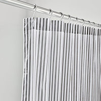 BLASS TICKING SHOWER CURTAIN IN BLACK